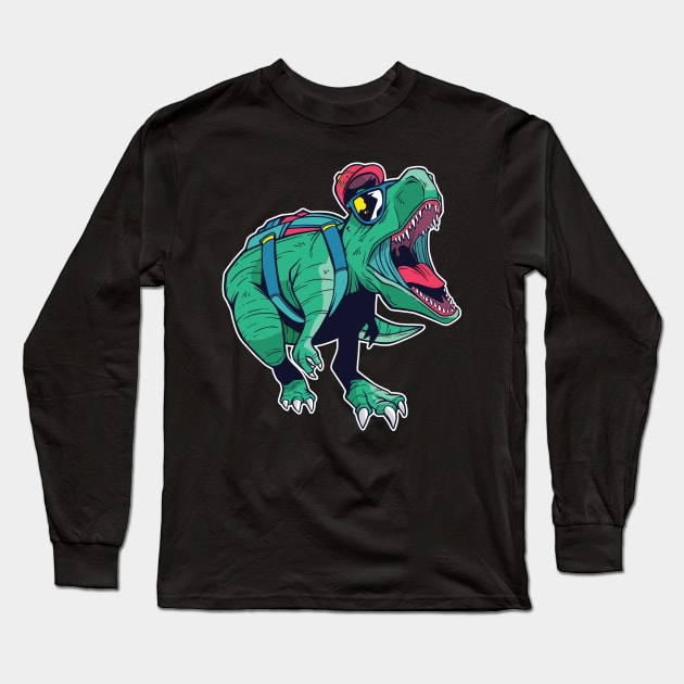 dinosaur back to school Long Sleeve T-Shirt by Midoart